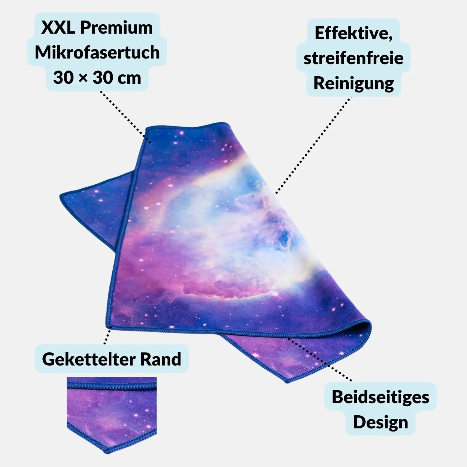 Premium-Mikrofasertuch groß 30x30 cm mit Design für Brille Bildschirm Glas - Kamera & Foto > Kamerazubehör