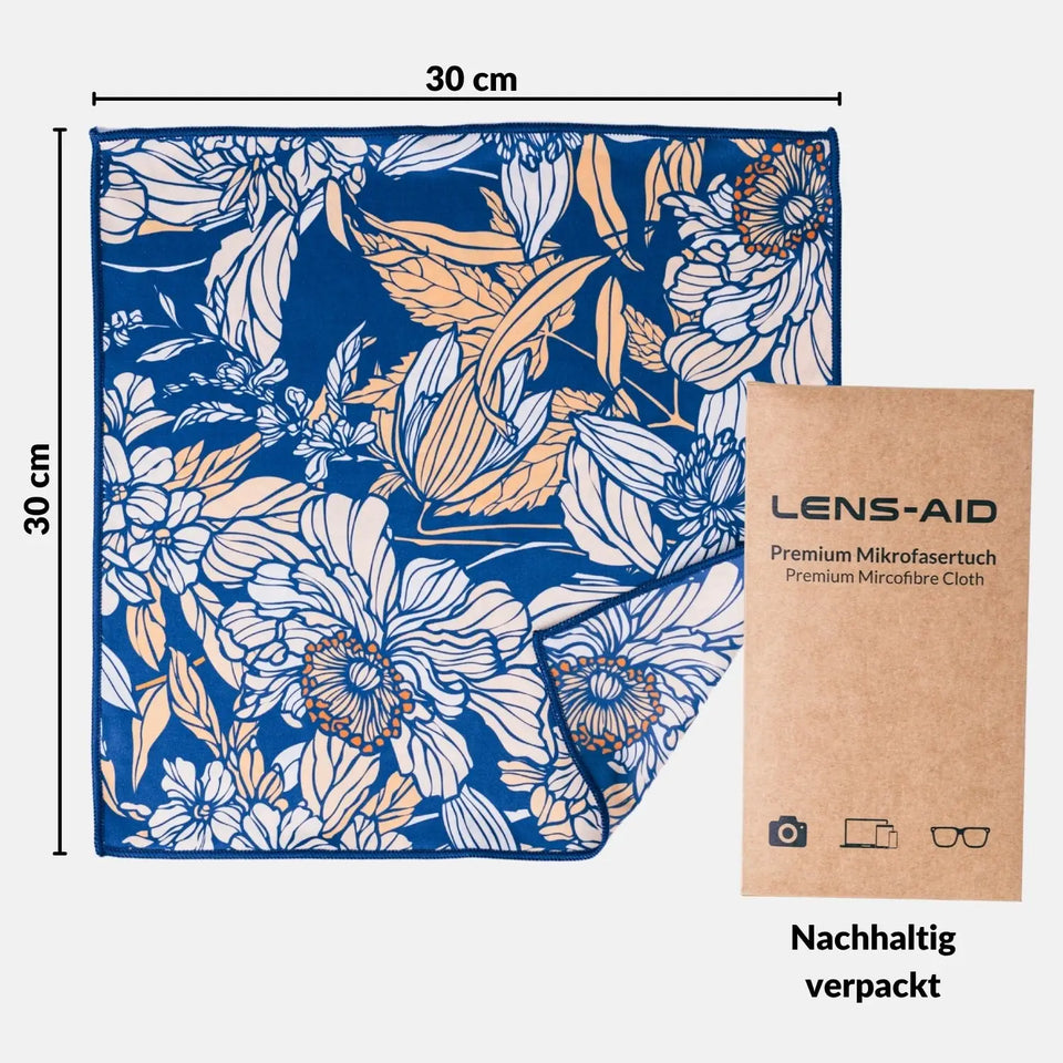 Premium-Mikrofasertuch groß 30x30 cm mit Design für Brille Bildschirm Glas - Kamera & Foto > Kamerazubehör