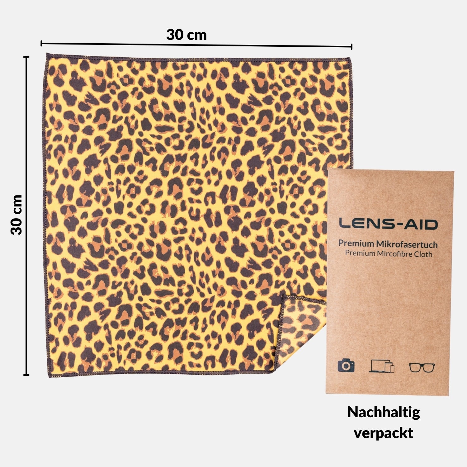 Premium-Mikrofasertuch groß 30x30 cm mit Design für Brille Bildschirm Glas - Kamera & Foto > Kamerazubehör >