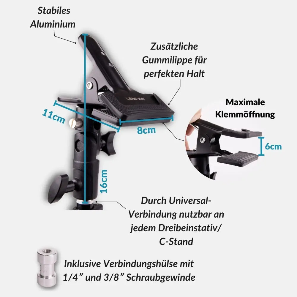 Reflektor-Klemme aus Metall für Faltreflektor & Fotohintergrund - Kamera & Foto > Fotostudio-Ausrüstung >