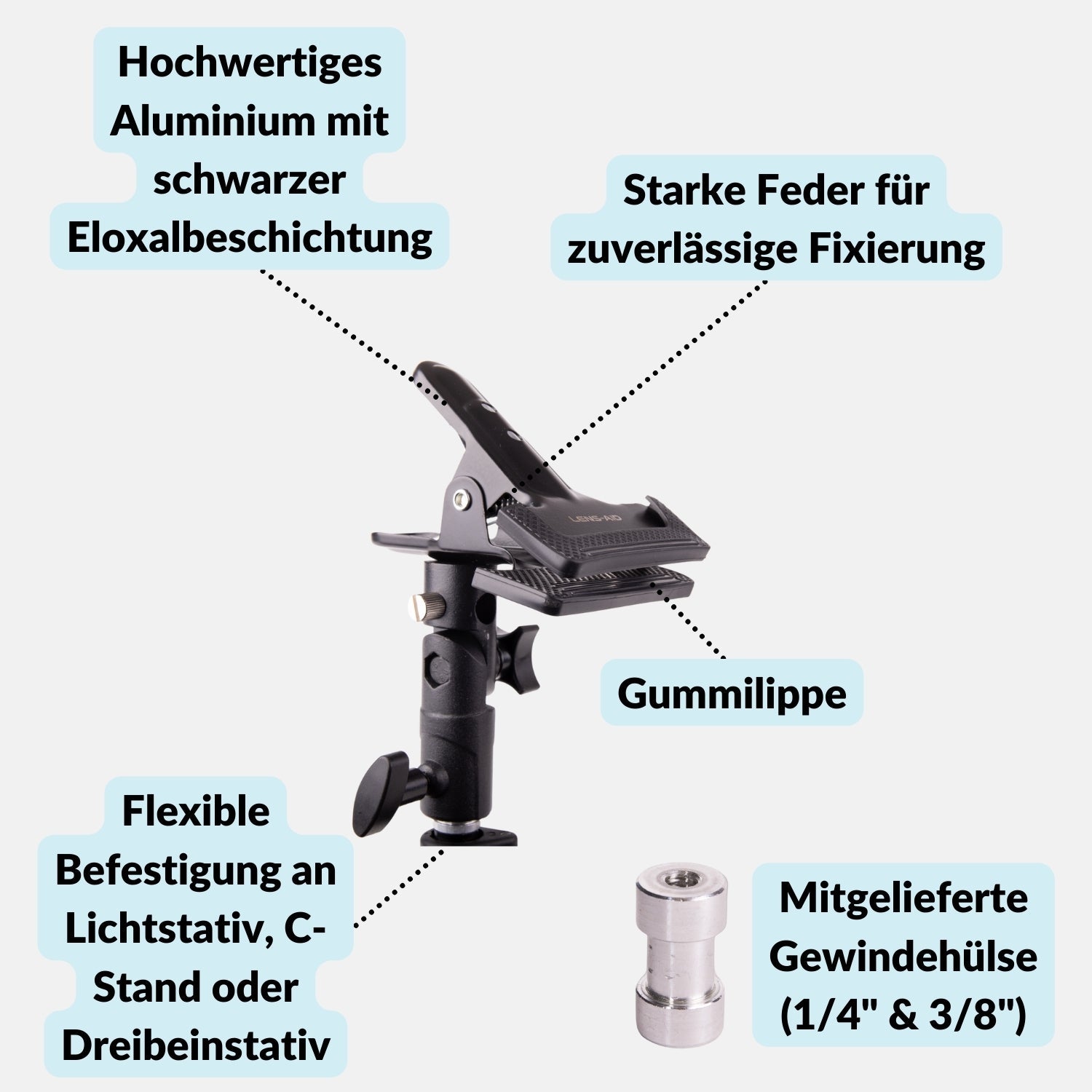 Reflektor-Klemme aus Metall für Faltreflektor & Fotohintergrund - Kamera & Foto > Fotostudio-Ausrüstung >