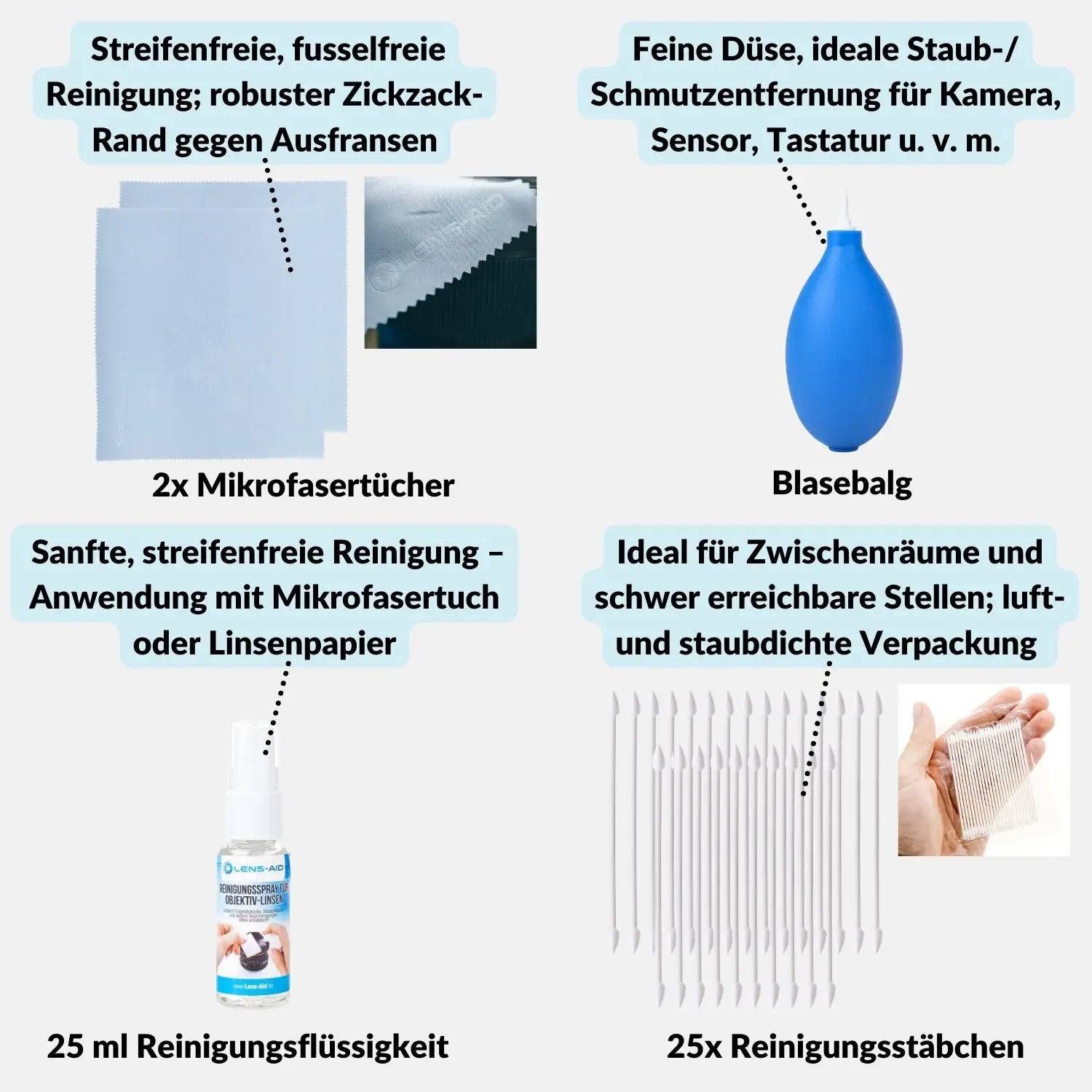 Kamera Reinigungsset (MFT) für Gehäuse Sensor & Objektiv - Foto > Kamerazubehör Kamerareinigung Sensorreinigungssets