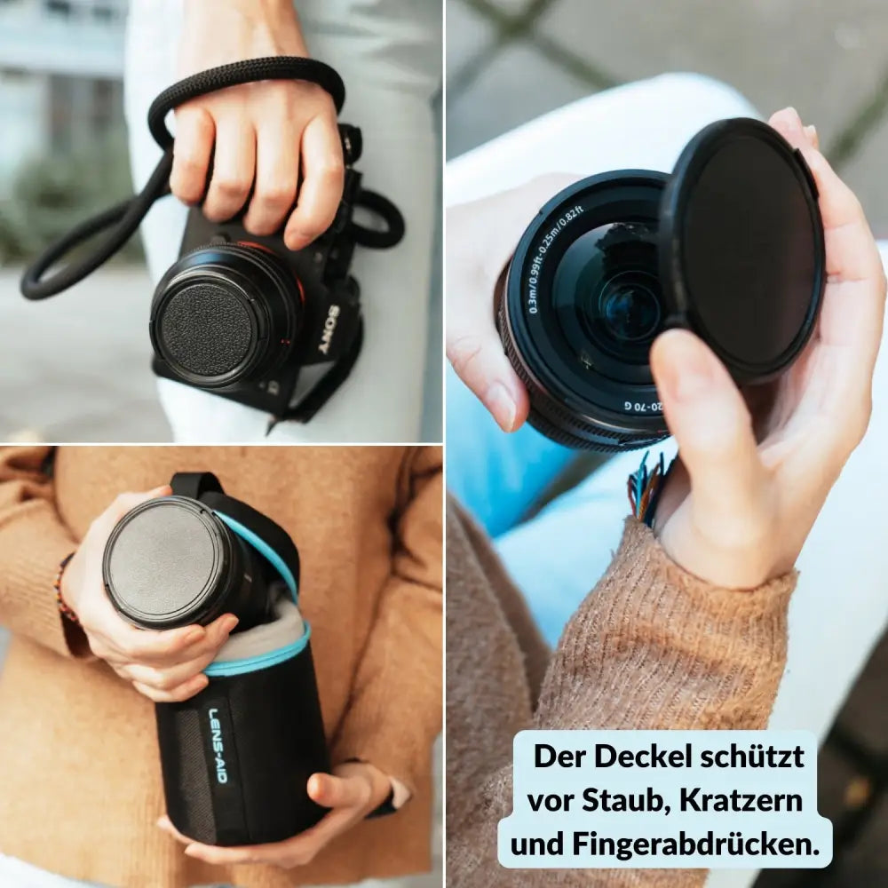 Retro Objektivdeckel - Ersatzdeckel für Sony Nikon Canon Fuji - Kamera & Foto > Kamerazubehör > Objektivzubehör >
