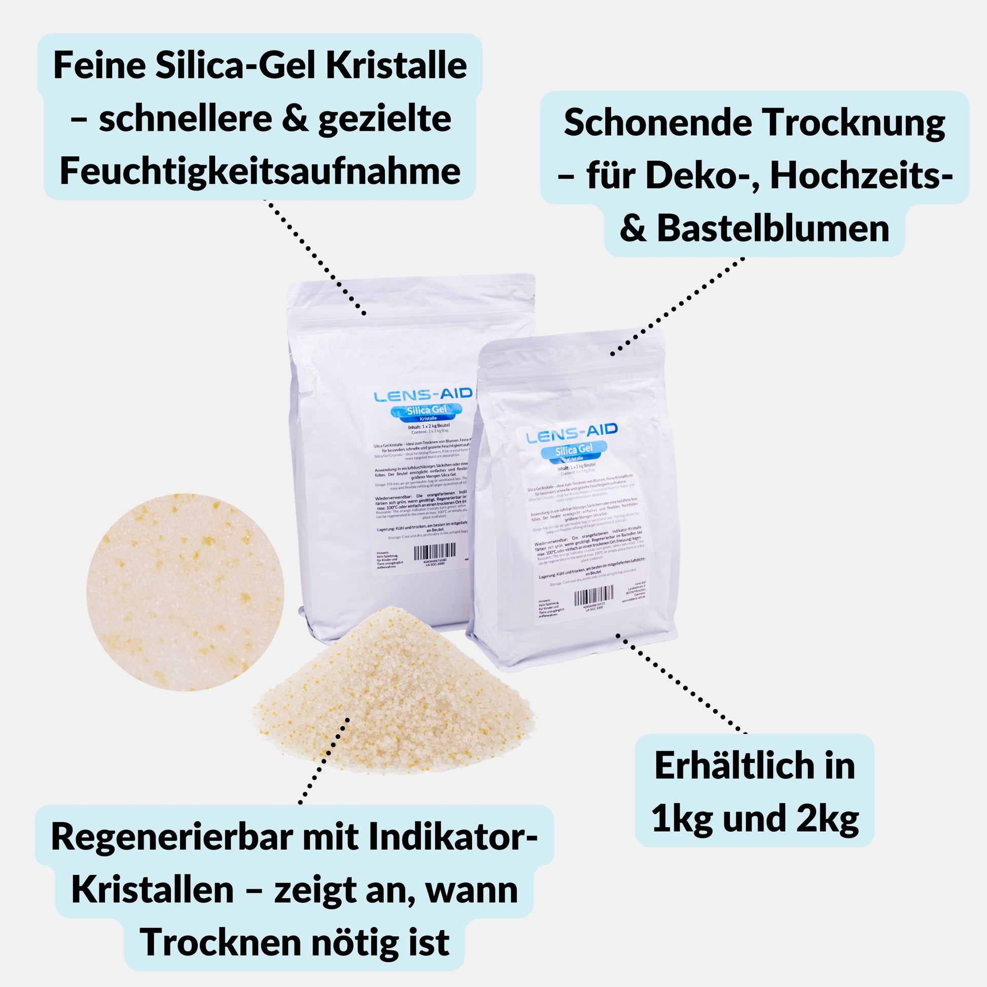 Silica Gel Crystals zum Blumen trocknen mit Farbindikator