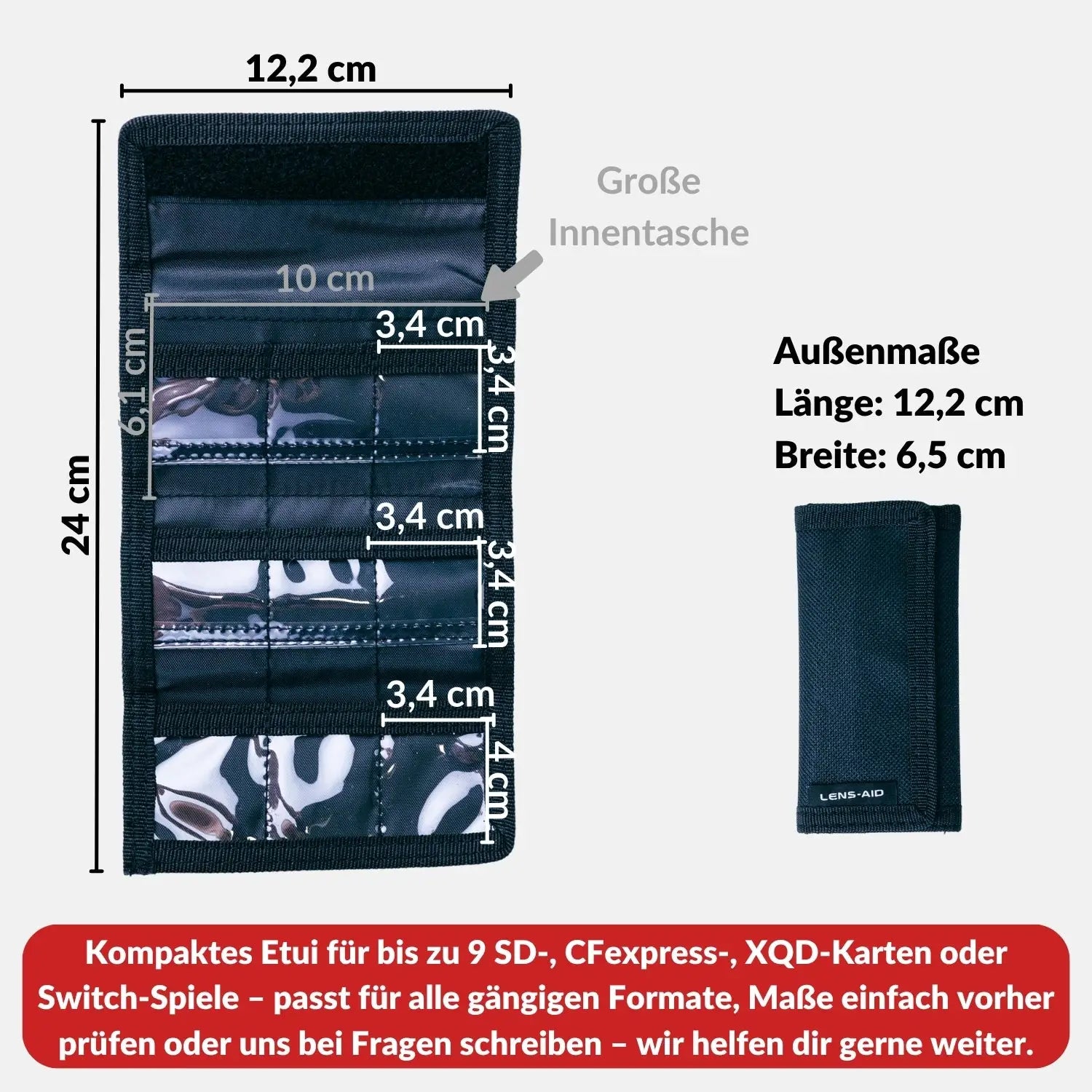 Speicherkarten-Tasche: Leichtes Etui für SD XQD CF Express Karten - Elektronik > Elektronikzubehör Speicherkarten