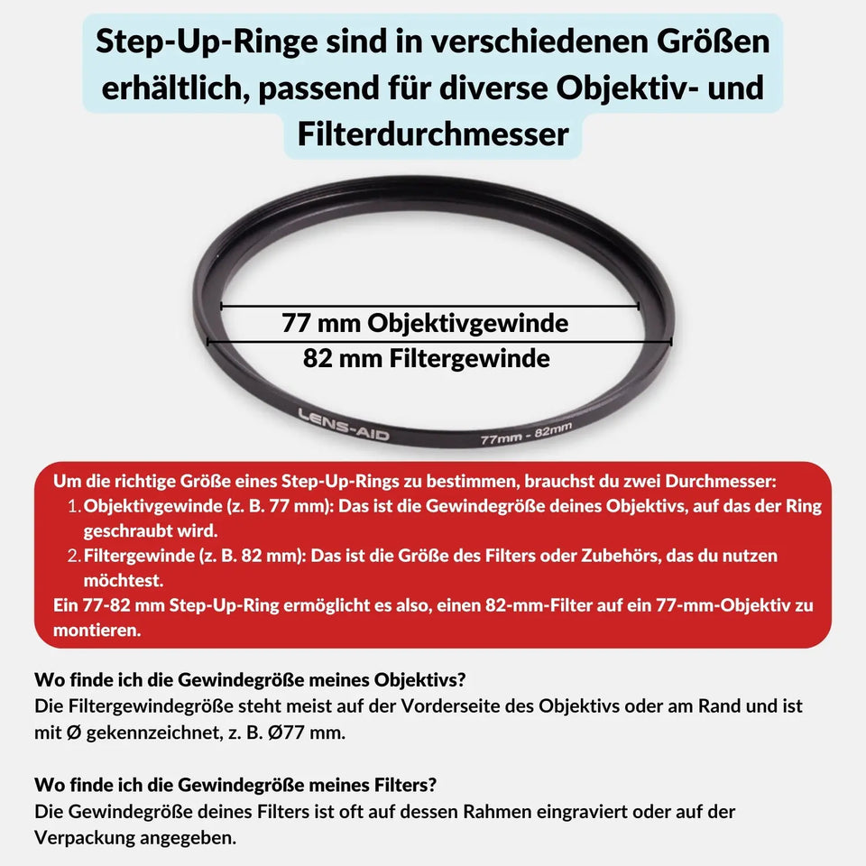 Step Up Ring 55 auf 58 mm – Filteradapter aus Aluminium - Kamera & Foto > Kamerazubehör Objektivzubehör Adapterringe