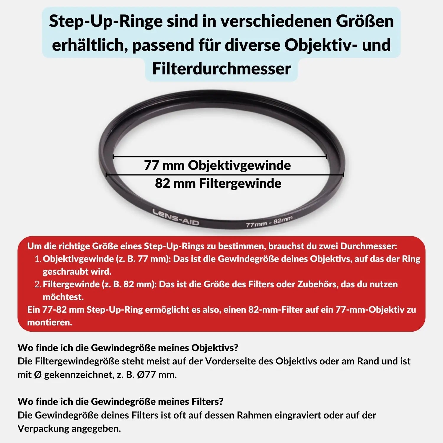 Step Up Ring 58 auf 62 mm – Filteradapter aus Aluminium - Kamera & Foto > Kamerazubehör Objektivzubehör Adapterringe