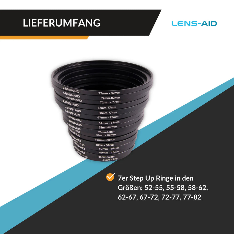 Step Up Ring aus Metall als Adapter für Kamerafilter/Objektive - Kamera & Foto > Kamerazubehör Objektivzubehör