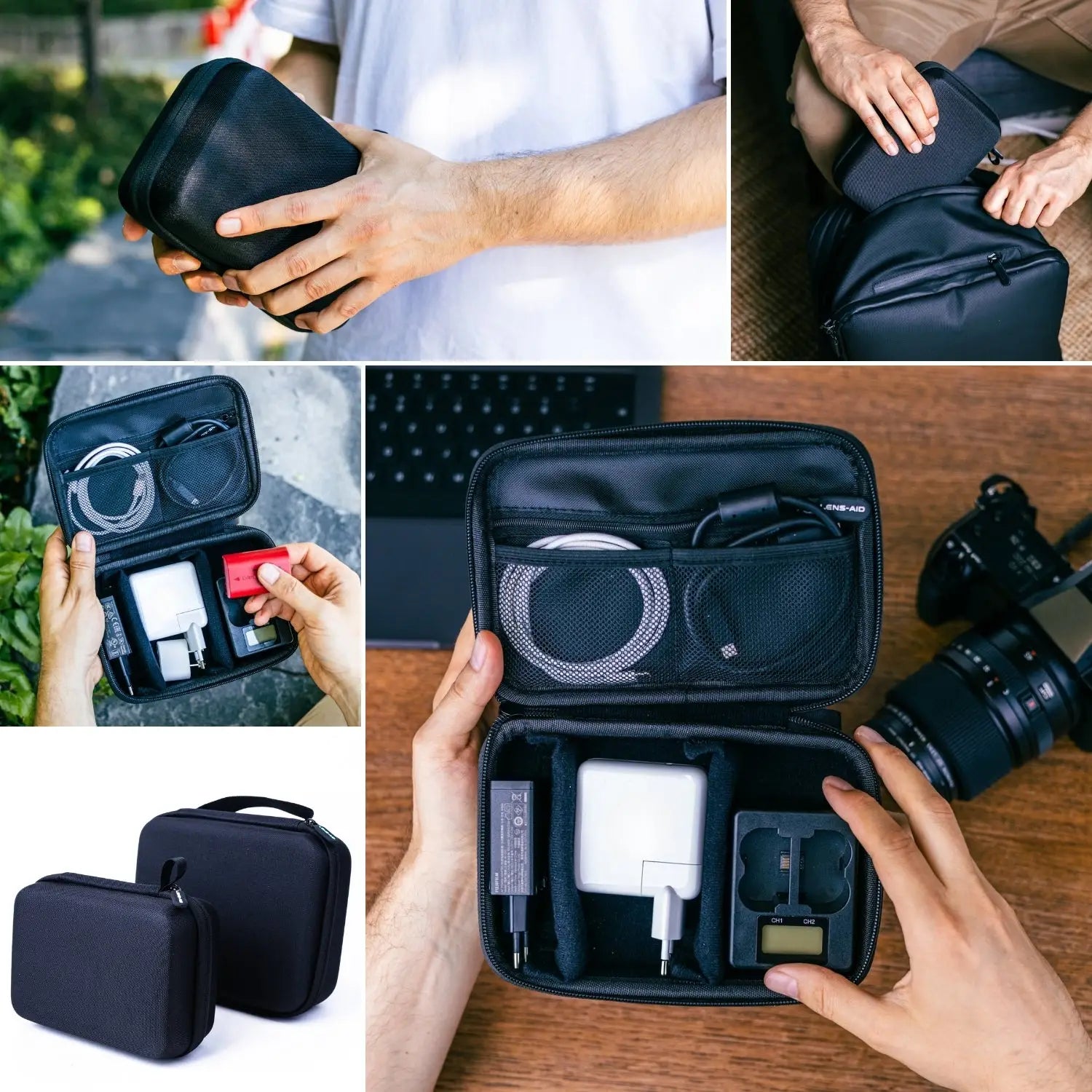 aufbewahrung elektronikbauteile Kabel Organizer Tasche Hardcase – für Technik & Elektronik Reise – Lens-Aid