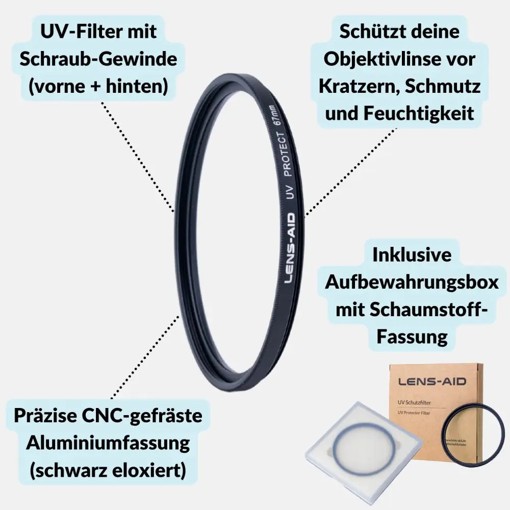 UV-Filter – Hochwertiger Schutzfilter für Objektive (49–82mm) - Kamera & Foto > Kamerazubehör > Objektivzubehör >