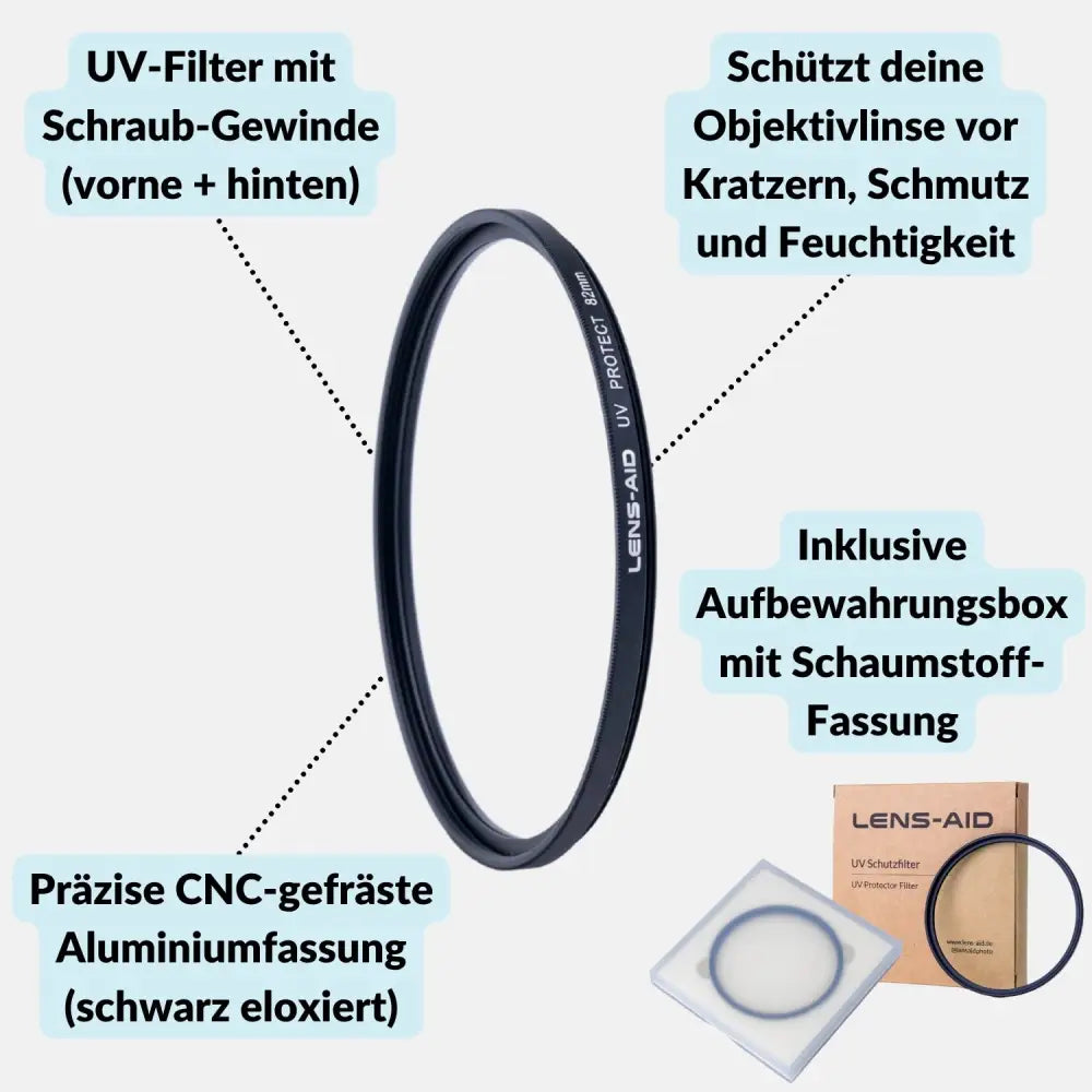 UV-Filter – Hochwertiger Schutzfilter für Objektive (49–82mm) - Kamera & Foto > Kamerazubehör > Objektivzubehör >