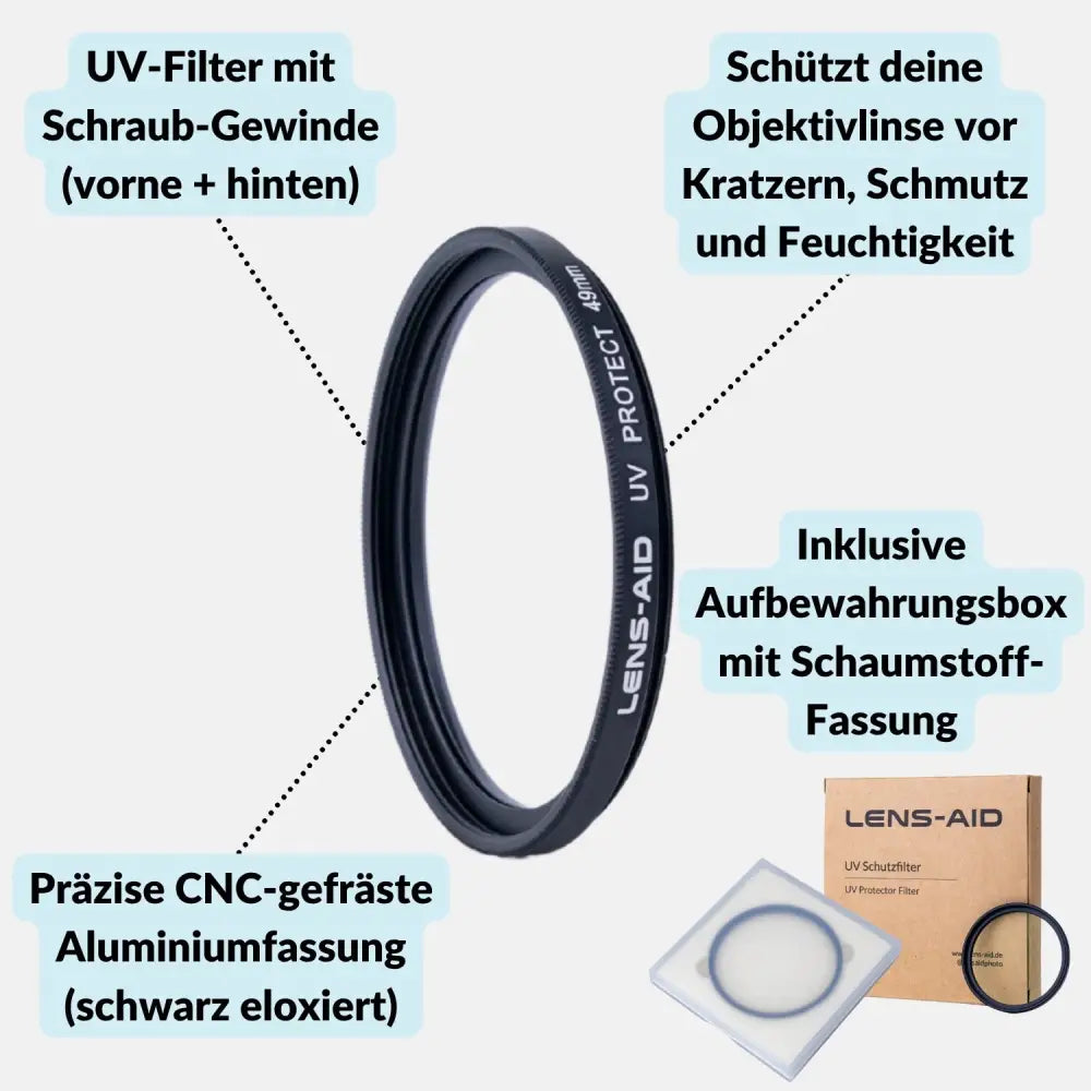 UV-Filter – Hochwertiger Schutzfilter für Objektive (49–82mm) - Kamera & Foto > Kamerazubehör > Objektivzubehör >