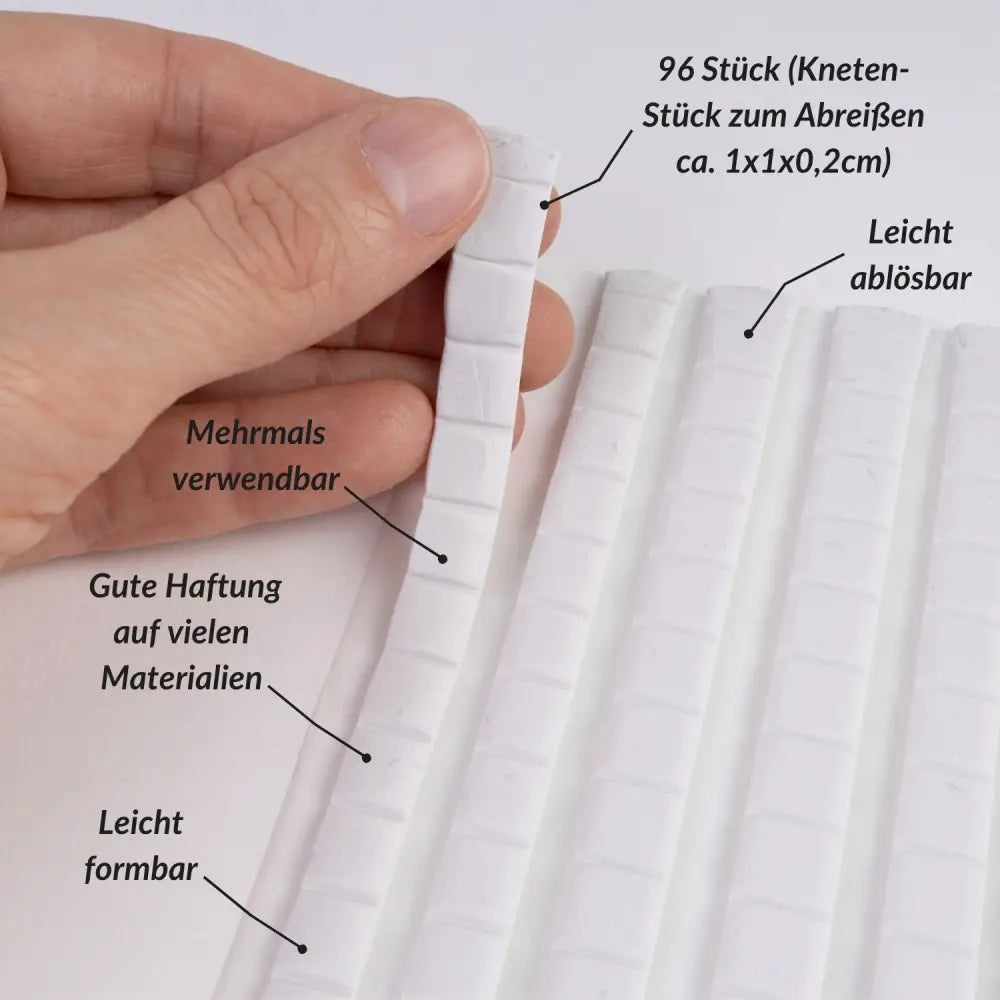 Weiße Klebeknete (96 Stk.) wiederverwendbar & rückstandsfrei ablösbar