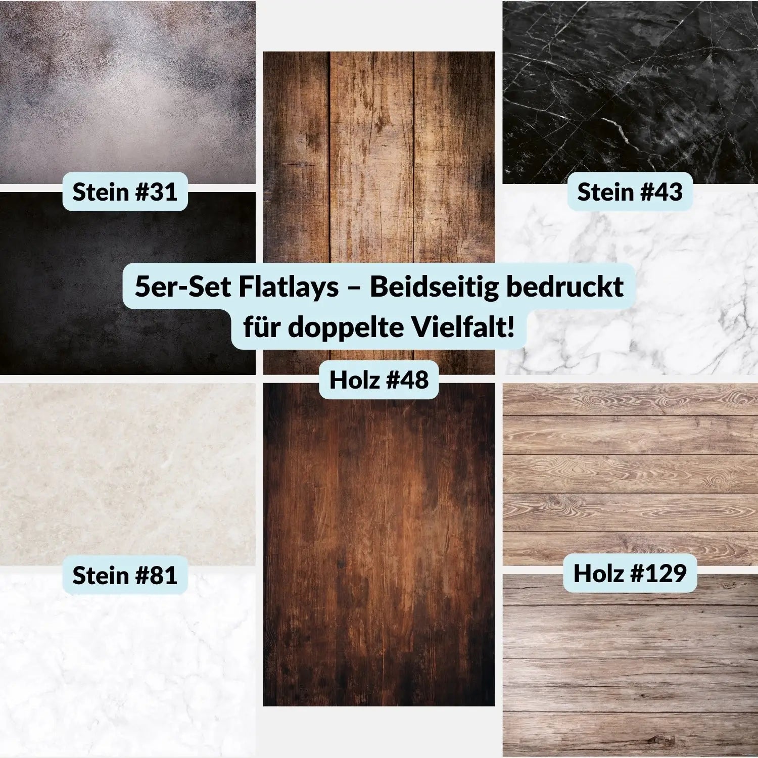 XXL Flatlay-Set für deinen Einstieg in die Studiofotografie - Kamera & Foto > Fotostudio-Ausrüstung Hintergründe