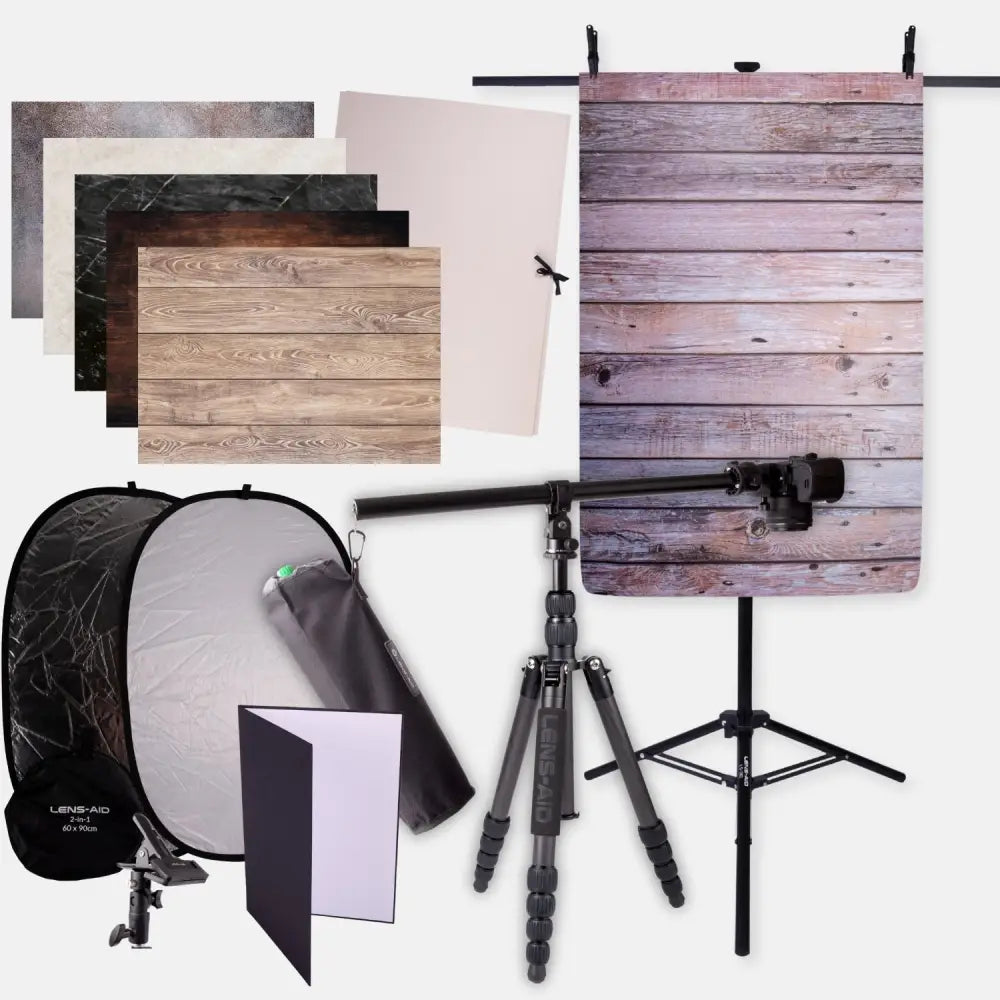 XXL Flatlay-Set für den perfekten Start in die Studiofotografie - Kamera & Foto > Fotostudio-Ausrüstung > Hintergründe
