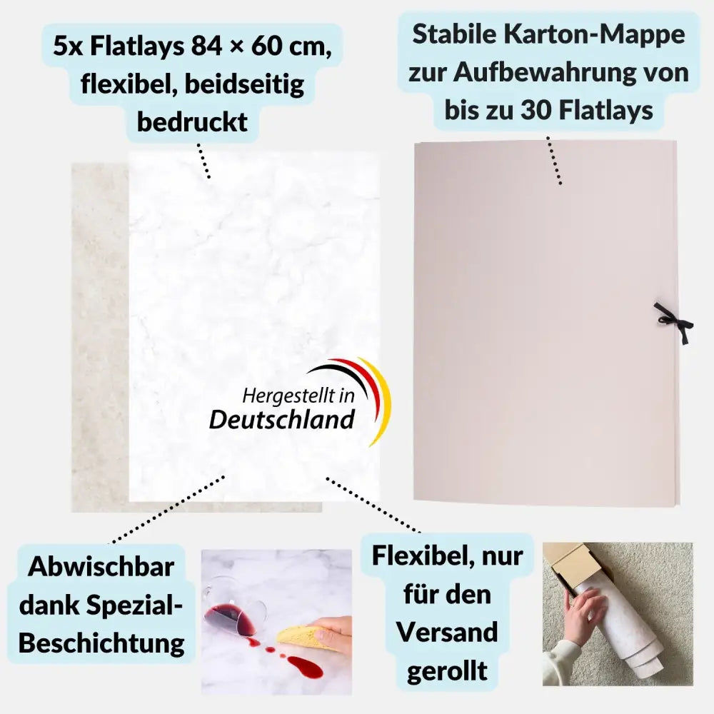 XXL Flatlay-Set für den perfekten Start in die Studiofotografie - Kamera & Foto > Fotostudio-Ausrüstung > Hintergründe