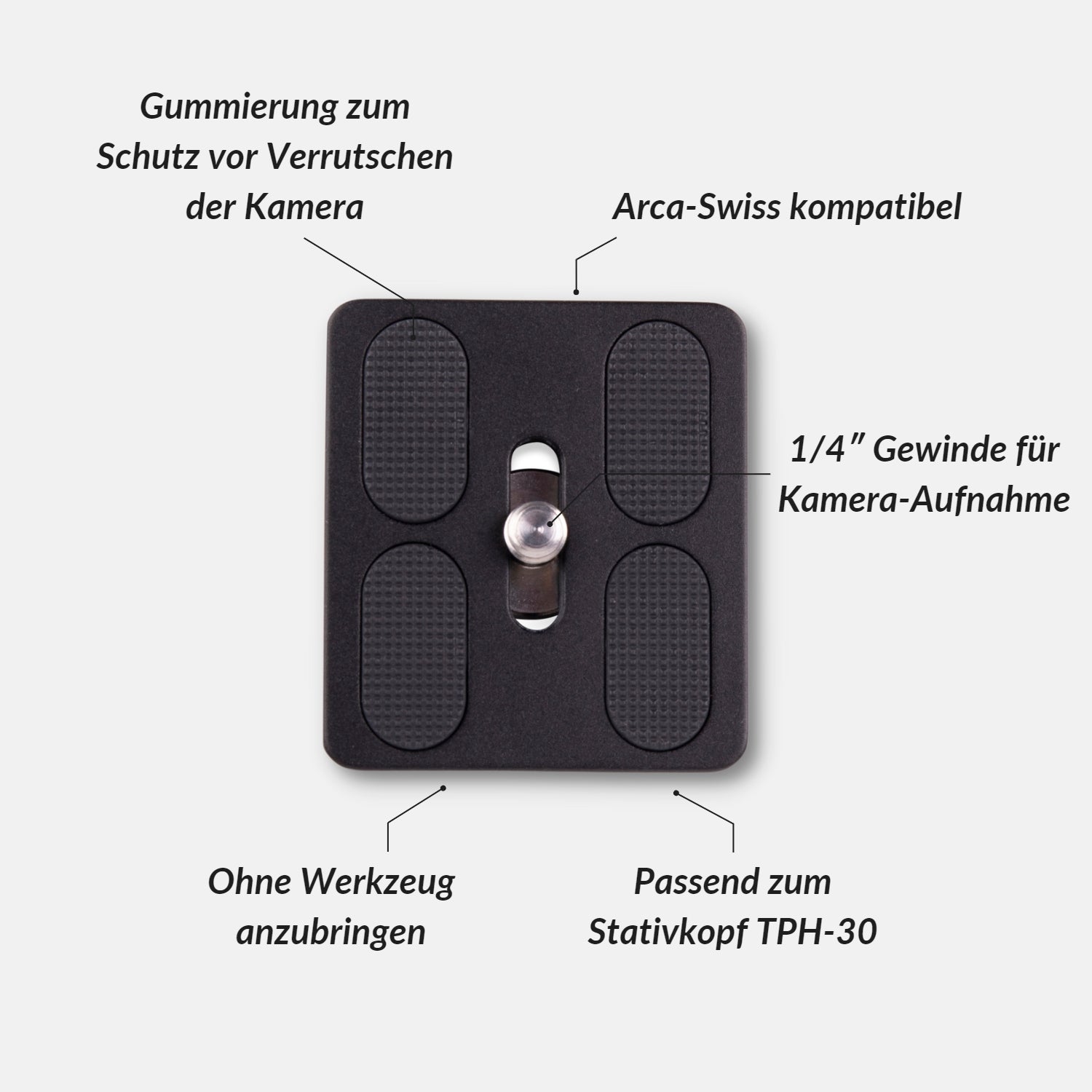 Stativ-Schnellwechselplatte (55mm) TPH-30 zum Nachrüsten