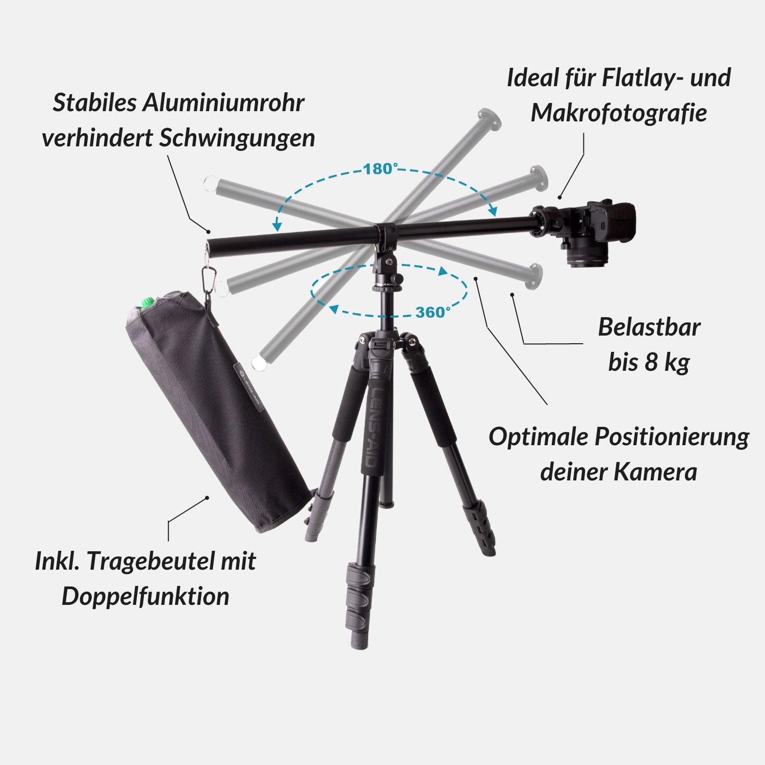 Auslegearm für dein Kamera-Stativ