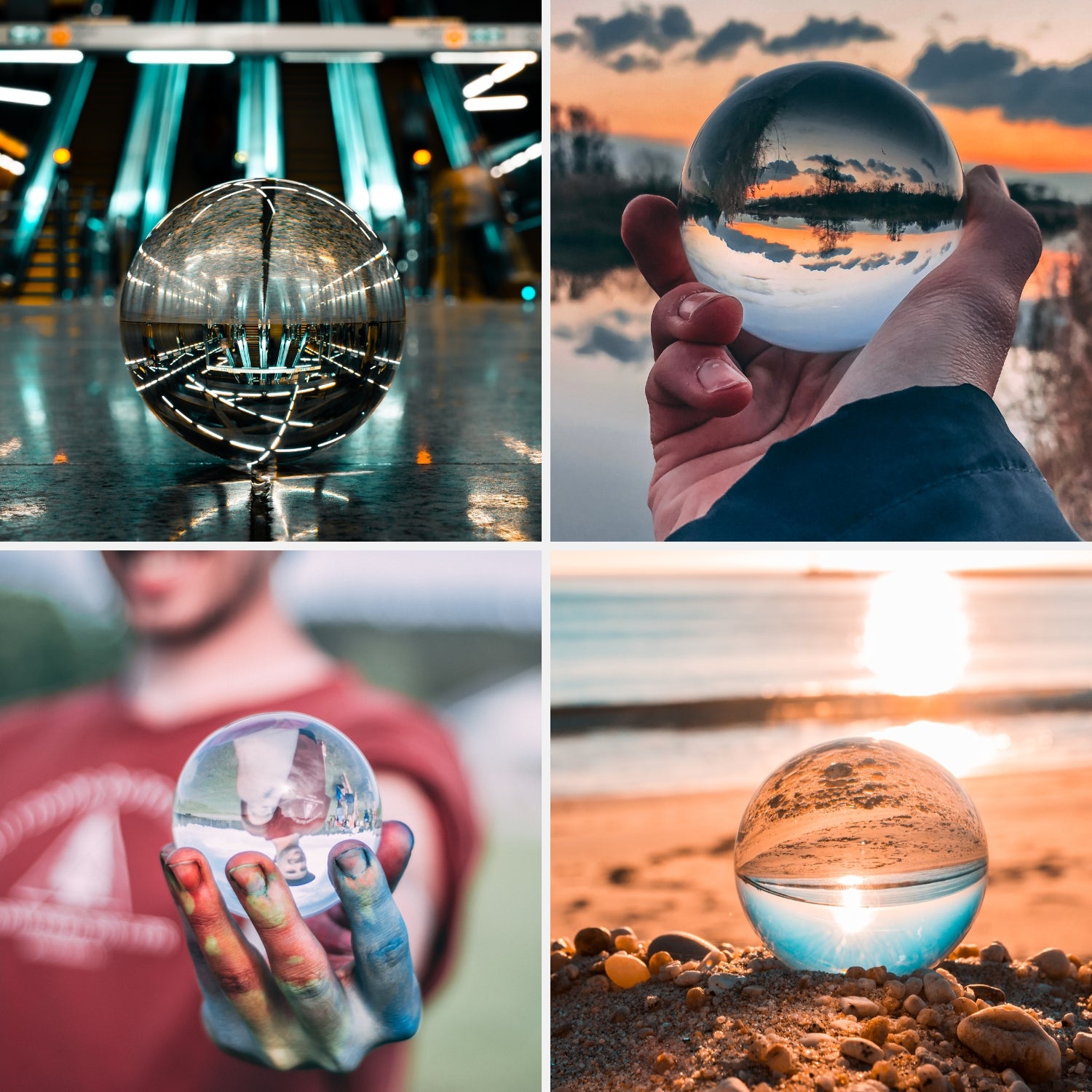 B-WARE: Lensball für kreative Fotografie - 90mm Vollglaskugel mit Aufbewahrungstasche