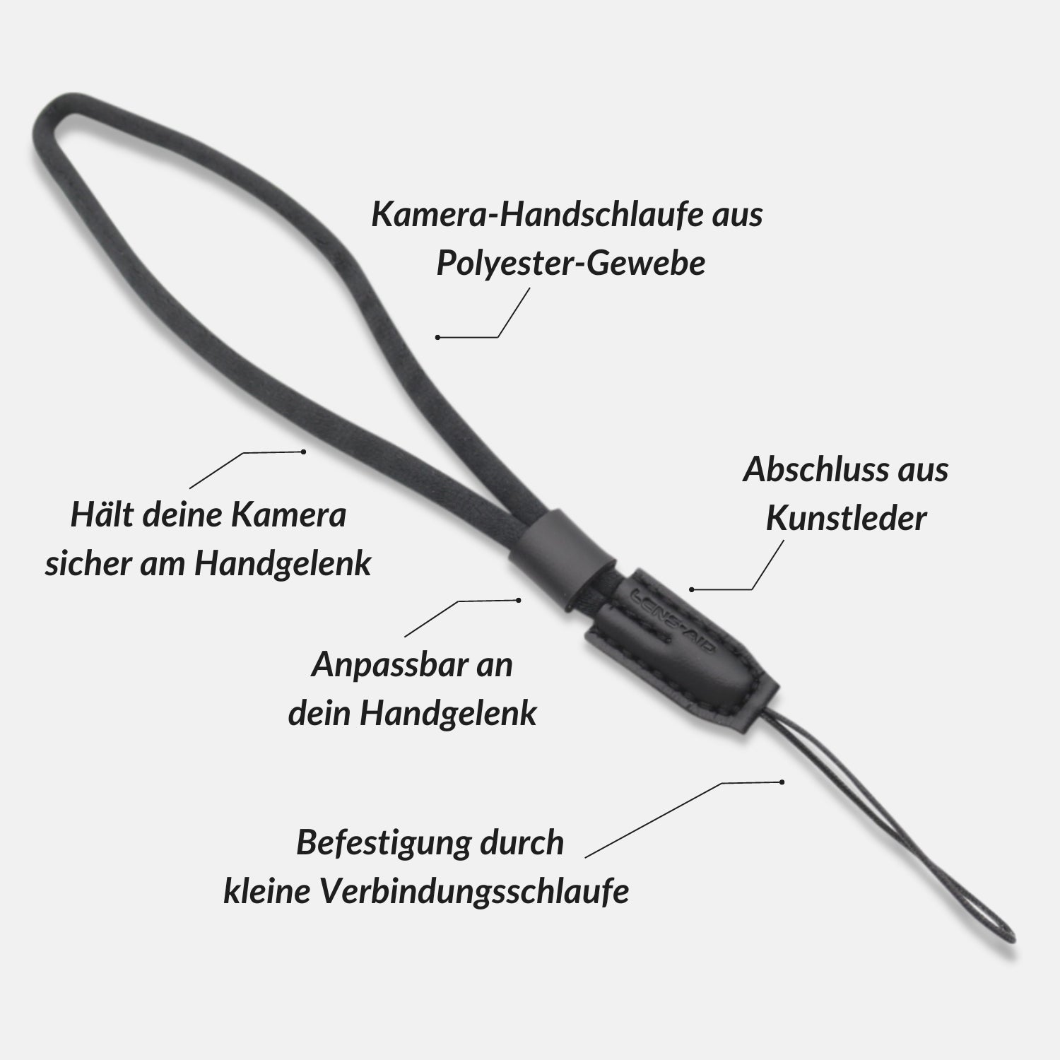 Dünne Kamera-Handschlaufe aus stabiler Schnur