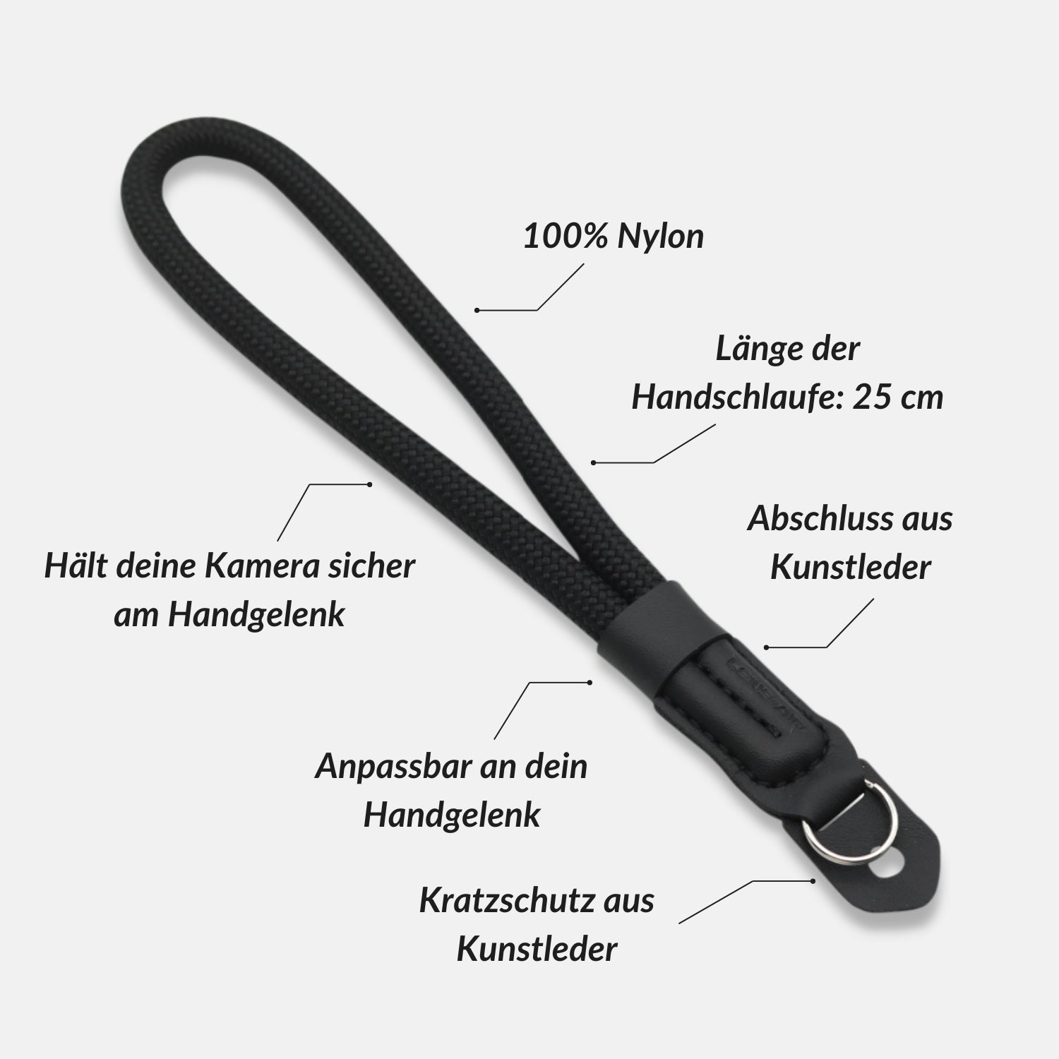 Kamera Handschlaufe in Seil-Optik fürs Handgelenk