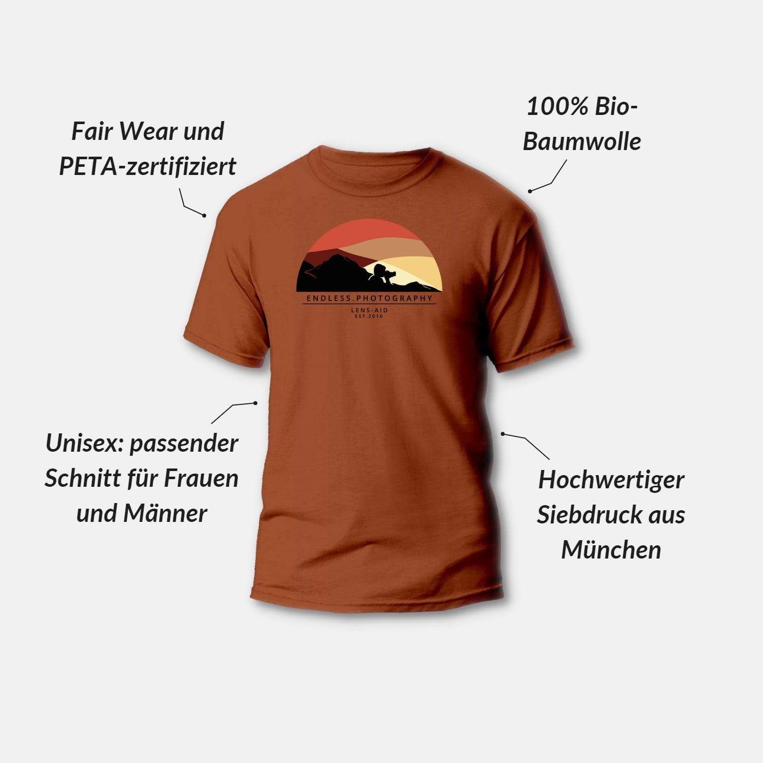 Bio T-Shirt für Fotografen "Gear"