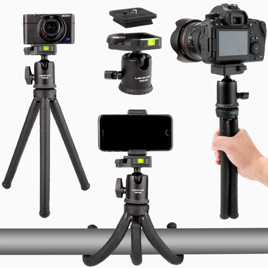 Stativ mit flexiblen Beinen und 360° Kugelkopf für Smartphone, DSLR, Actioncam