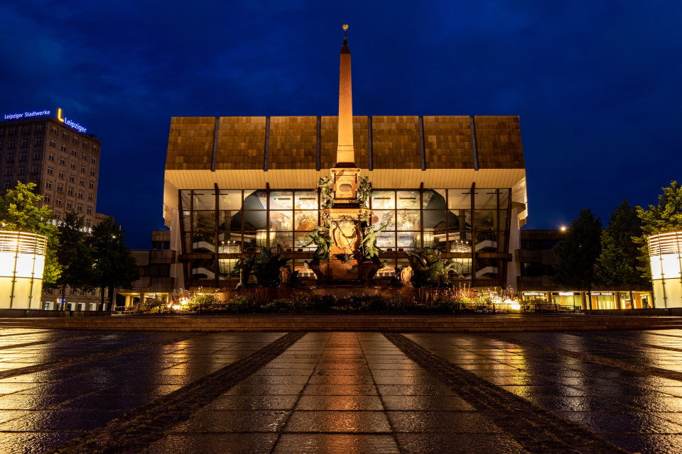 Das Gewandhaus Leipzig bei Nacht | F/10, ISO-160, 8 Sekunden Belichtungszeit