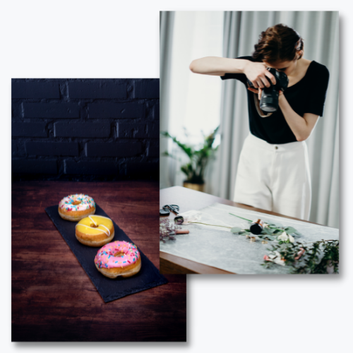 Flatlay-Fotohintergrund für Foodfotografie & Studio – HOLZ