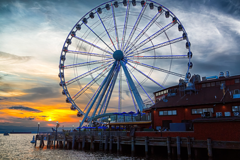 Das Riesenrad (“Great Wheel”) prägt das Bild der Hafenpromenade von Seattle