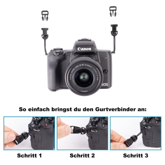 Schnellverschluss-Kit: Verbindungsclip für den Kameragurt