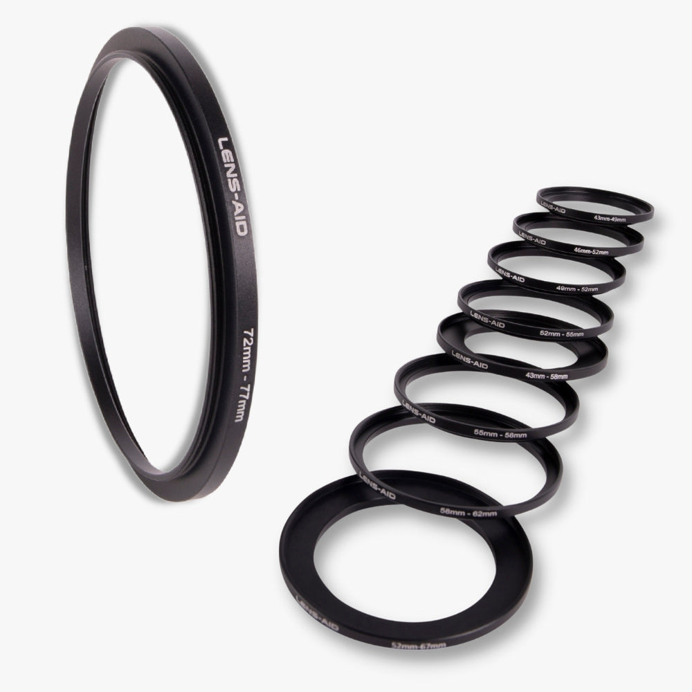 Lens Aid Step Up Ringe Objektive Filter 7 - Step Up Ring aus Metall als Adapter für Kamerafilter/Objektive